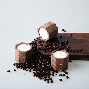 8각 소이캔들(45g) 커피박 업사이클링 《커피어게인》